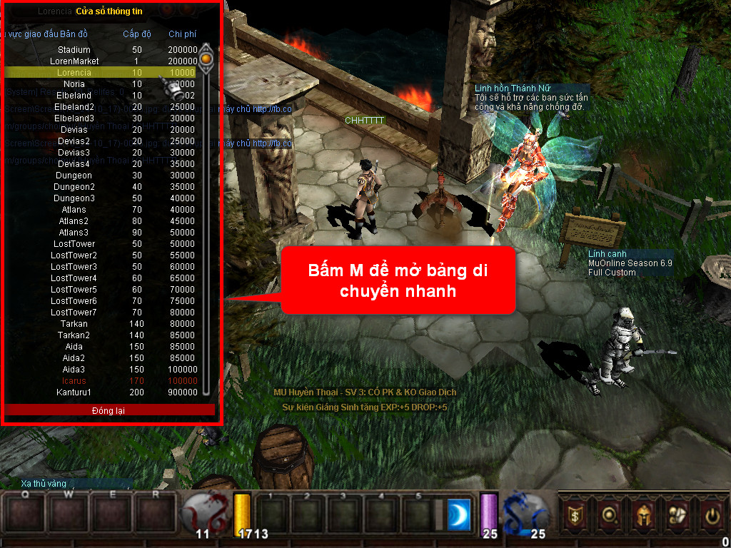 Chức năng chính của Game MU Việt Quốc