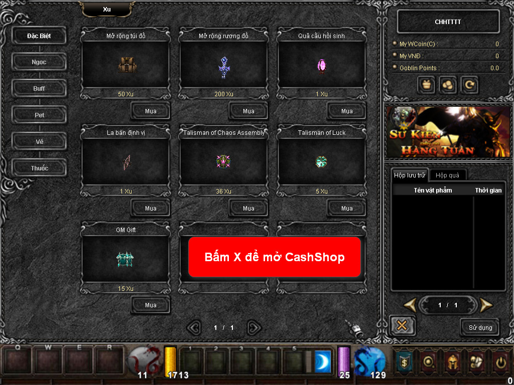 Chức năng chính của Game MU Việt Quốc